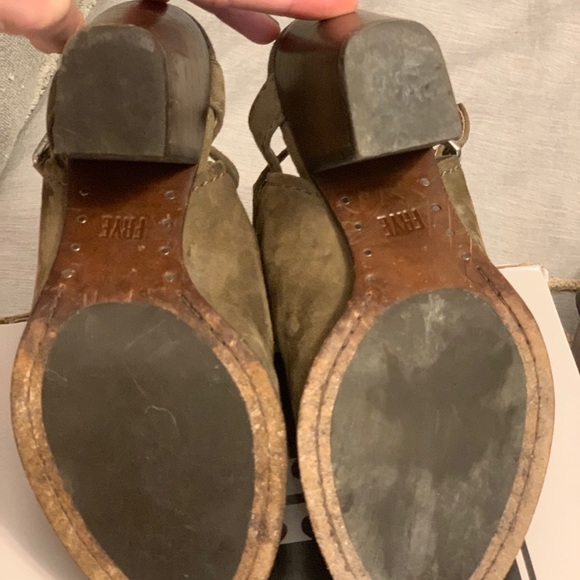 Frye Dani shield sling mule Sz 7.5 dark taupe - Picture 6 of 8